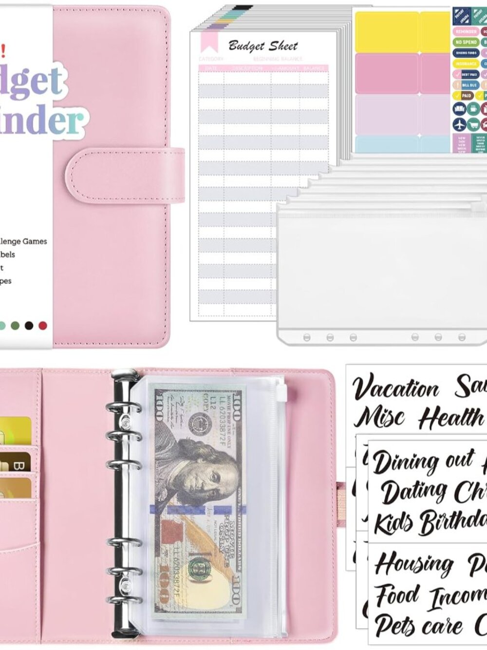 Budget Binder with Money Saving Challenge, Money Saving Binder